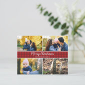 Postale Carte de vacances Red Check 4 Photo (Debout devant)