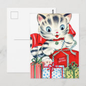 Postale Carte de vacances Retro Kitty vintage (Devant / Derrière)