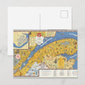 Postale Carte de Vacanes, Québec, Gaspésie (Canada) (Devant / Derrière)