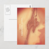Postale carte de Valles marineris Mars (Devant / Derrière)