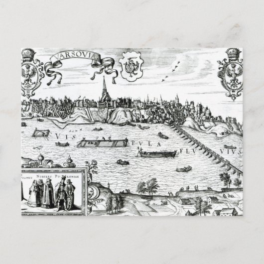 Postale Carte de Varsovie, de Civitates Orbis Terrarum par (Devant)