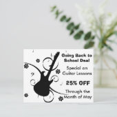 Postale Carte de vente de leçons de guitare (Debout devant)