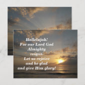 Postale Carte de verset biblique Apocalypse 19:6-7 (Devant / Derrière)