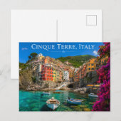 Postale Carte de village côtier coloré (Devant / Derrière)
