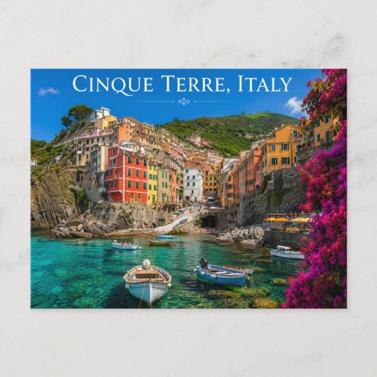 Postale Carte de village côtier coloré (Devant)