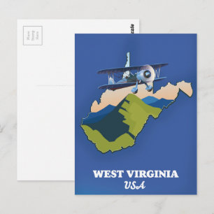 Postale carte de Virginie-Occidentale États-Unis
