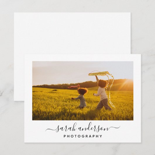 Postale Carte de visite photo de script moderne (Devant / Derrière)