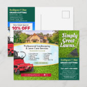 Postale Carte de visite pour l'entretien des pelouses et l (Devant / Derrière)