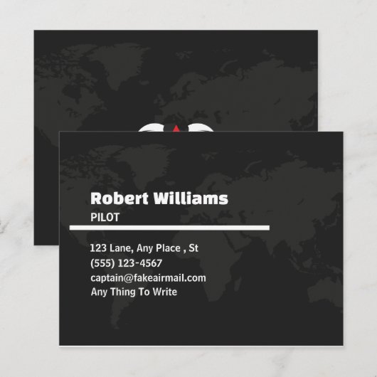 Postale Carte de visite professionnelle pour pilote modern (Devant / Derrière)