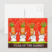 Postale Carte de vœux 2023 Année du Lapin (Devant / Derrière)