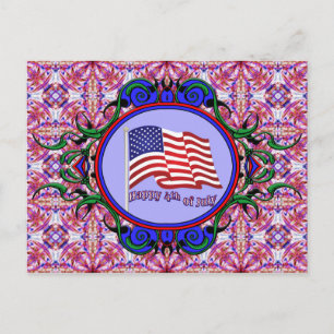 Postale Carte de voeux 4 juillet