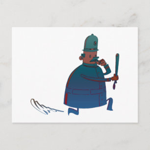 Postale Carte de voeux Anniversaire Cartoon Policeman