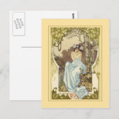 Postale Carte de voeux Art nouveau design. (Devant / Derrière)