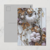 Postale carte de voeux automne citrouille élégant (Devant / Derrière)