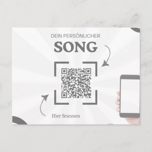 Postale Carte de voeux avec code QR pour une chanson (Devant)