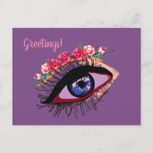Postale Carte de vœux avec texte et dessin d'œil