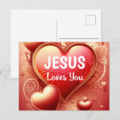 Postale Carte de vœux biblique Jésus t'aime (Devant / Derrière)