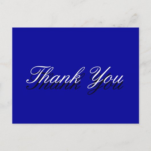 Postale Carte de voeux bleu Merci blanc (Devant)