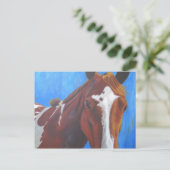 Postale Carte de voeux Cheval (Debout devant)