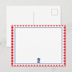 Postale carte de vœux chic à carreaux de Noël