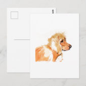 Postale Carte de vœux Cocker Spaniel, Aquarelle (Devant / Derrière)