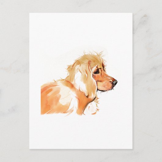 Postale Carte de vœux Cocker Spaniel, Aquarelle (Devant)