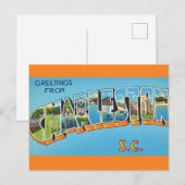 Postale Carte de vœux colorée Charleston SC (Devant / Derrière)