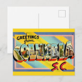 Postale Carte de vœux colorée de Columbia SC (Devant / Derrière)