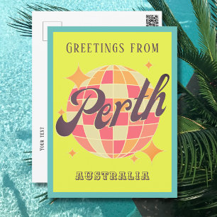 Postale Carte de voeux colorée Perth Australie