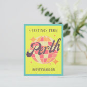 Postale Carte de voeux colorée Perth Australie (Debout devant)
