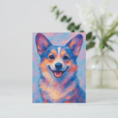 Postale Carte de voeux Corgi (Debout devant)