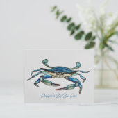 Postale Carte de vœux Crabe bleu de la baie de Chesapeake (Debout devant)