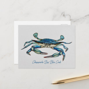 Postale Carte de vœux Crabe bleu de la baie de Chesapeake