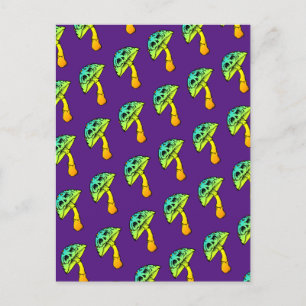 Postale carte de voeux crâne de champignons