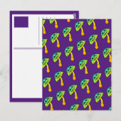 Postale carte de voeux crâne de champignons (Devant / Derrière)