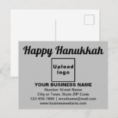 Postale Carte de vœux d'affaires pour Hanukkah sur fond gr (Devant / Derrière)