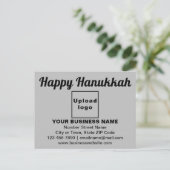 Postale Carte de vœux d'affaires pour Hanukkah sur fond gr (Debout devant)