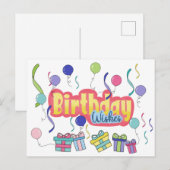 Postale Carte de vœux d'anniversaire (Devant / Derrière)