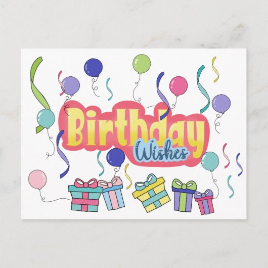 Postale Carte de vœux d'anniversaire (Devant)
