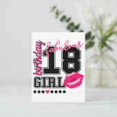 Postale Carte de voeux d'anniversaire 18 ans pour fille (Debout devant)