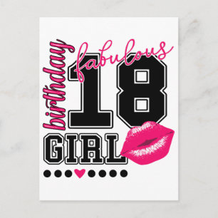 Postale Carte de voeux d'anniversaire 18 ans pour fille