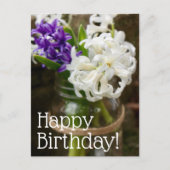 Postale Carte de vœux d'anniversaire à l'hyacinthe pourpre (Devant)