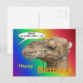 Postale Carte de vœux d'anniversaire arc-en-ciel de chamea (Devant / Derrière)