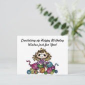 Postale Carte de vœux d'anniversaire au crochet (Debout devant)