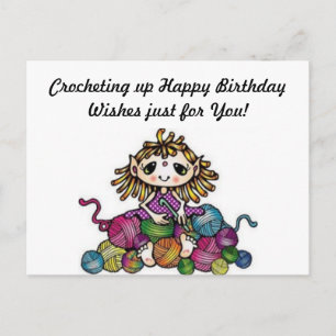 Postale Carte de vœux d'anniversaire au crochet