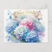 Postale Carte de vœux d'anniversaire aux élégantes fleurs  (Devant)
