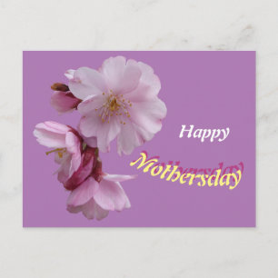 Postale Carte de vœux d'anniversaire aux fleurs roses de P