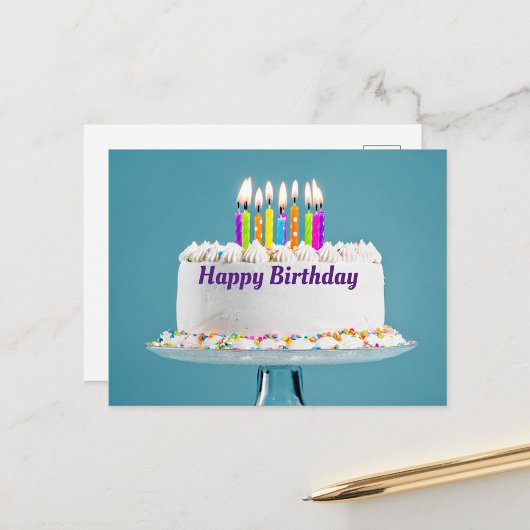 Postale Carte de Vœux d'Anniversaire avec Gâteau