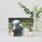 Postale Carte de vœux d'anniversaire avec une grue mignonn (Debout devant)