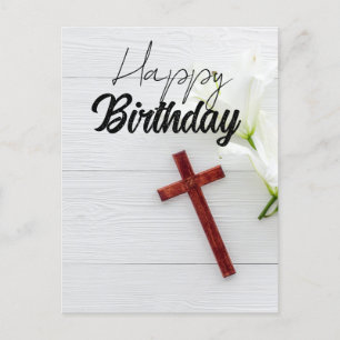 Postale Carte de vœux d'anniversaire avec verset biblique 